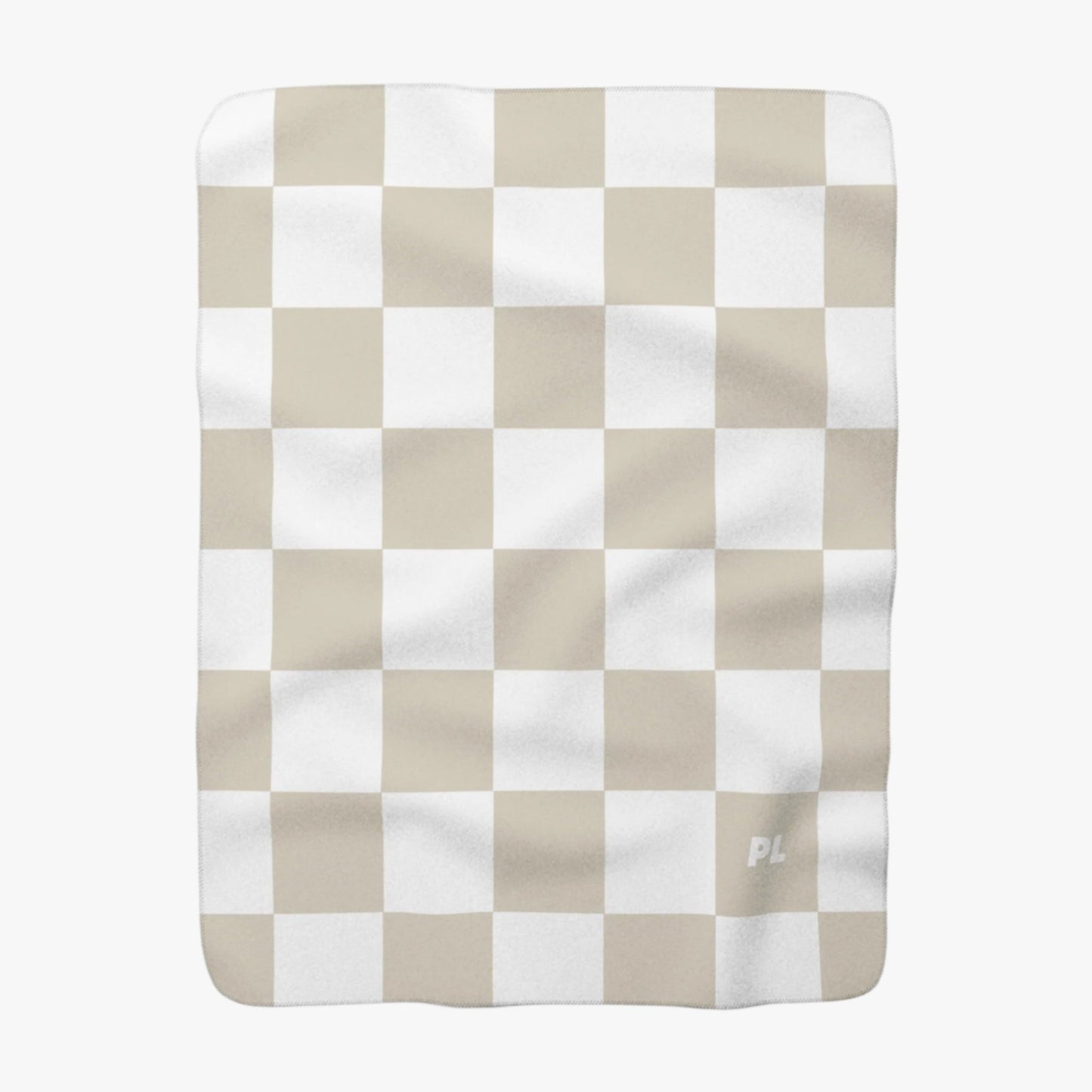 CHECKERED NEUTRAL SHERPA FLEECE THROW