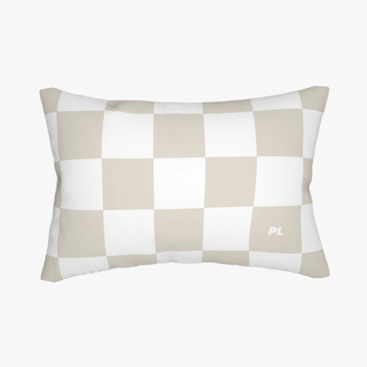 CHECKERED NEUTRAL BACKSEAT PILLOW