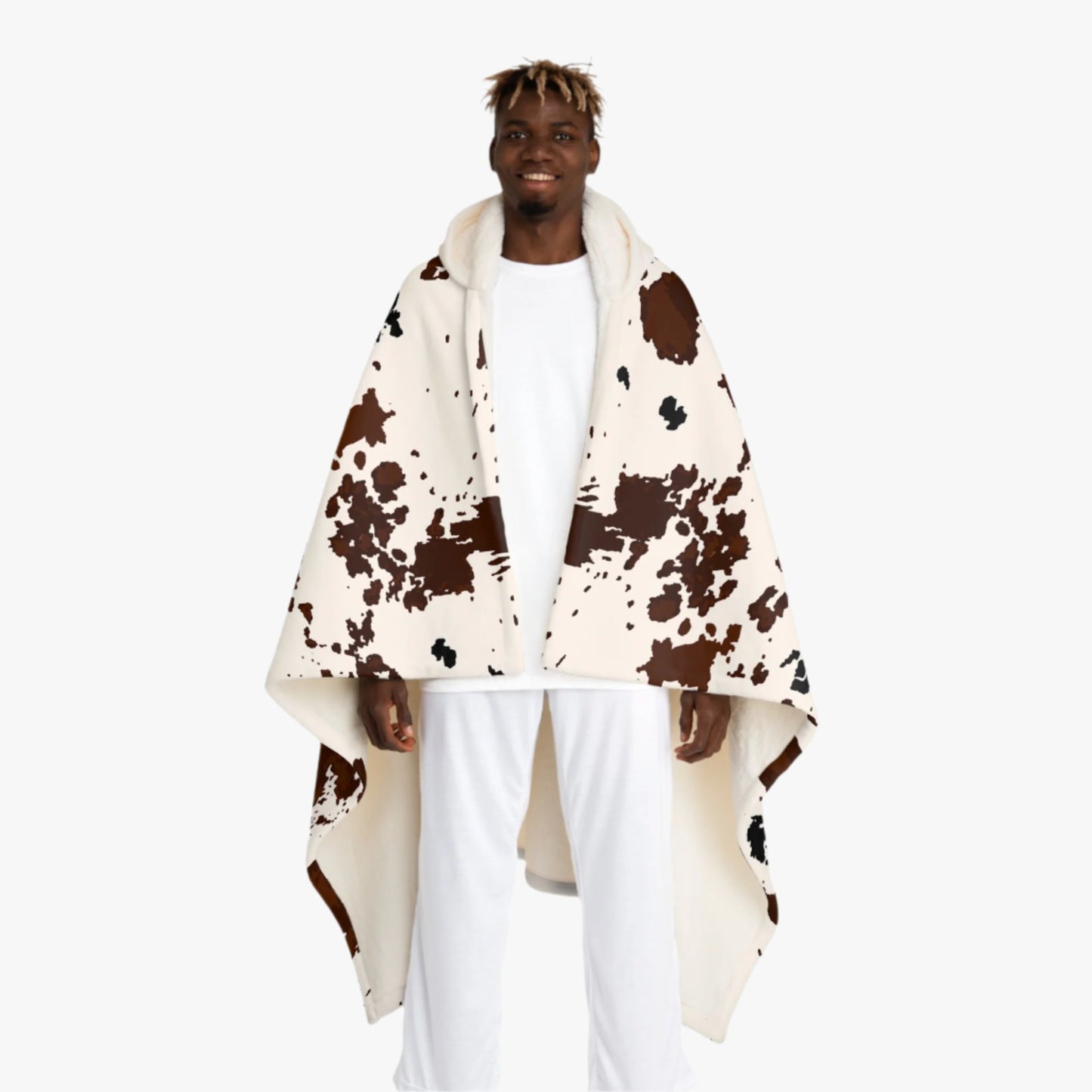 COWHIDE CAR HOODED BLANKET