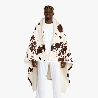 COWHIDE CAR HOODED BLANKET
