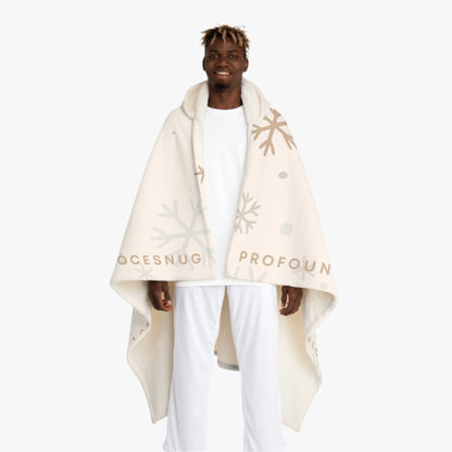 SNOWFLAKES PL X VELÓCESNUG CAR HOODED BLANKET