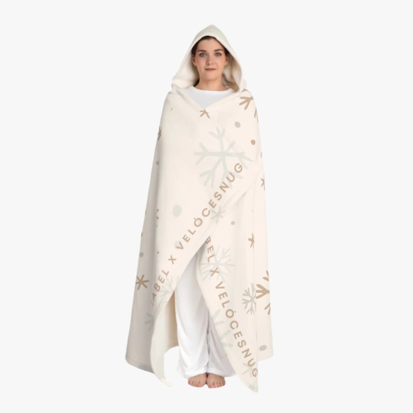 SNOWFLAKES PL X VELÓCESNUG CAR HOODED BLANKET