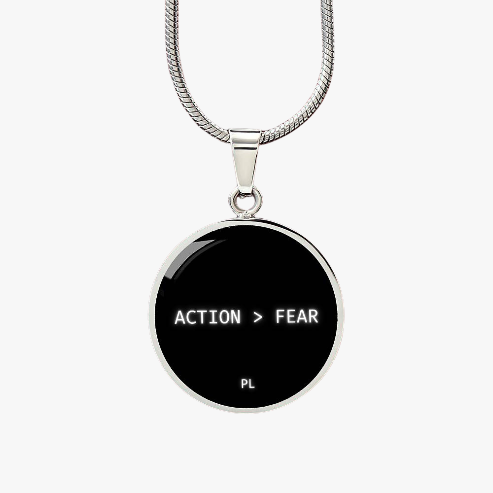 Action is greater than fear rearview pendant
